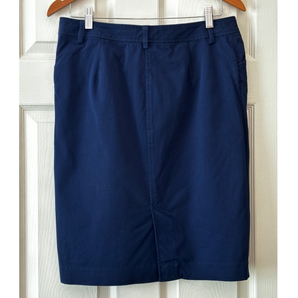 RALPH LAUREN Cotton Pencil Skirt - Blue Size 8 - Picture 2 of 7